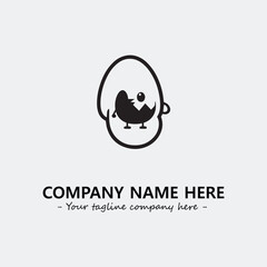 Egg cartoon illustration black and white for logo company vector image

