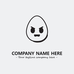 Egg cartoon illustration black and white for logo company vector image
