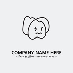 Egg cartoon illustration black and white for logo company vector image
