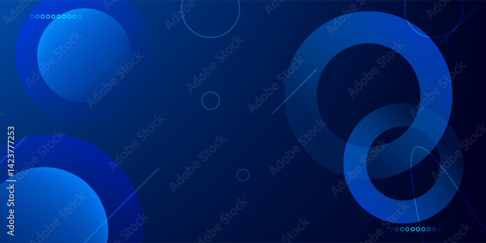 Poster minimal geometric background. blue elements with fluid gradient. cool background design for posters.