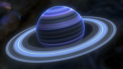 A visually compelling render of a Ringed Planet against a stellar backdrop