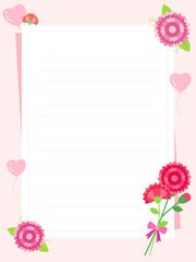 꽃 장식 편지지