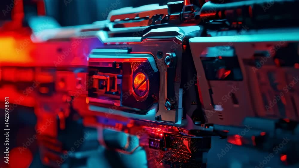 Poster futuristic weapon dynamic lighting display