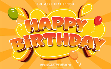 Editable Happy Birthday 3D Text Effect