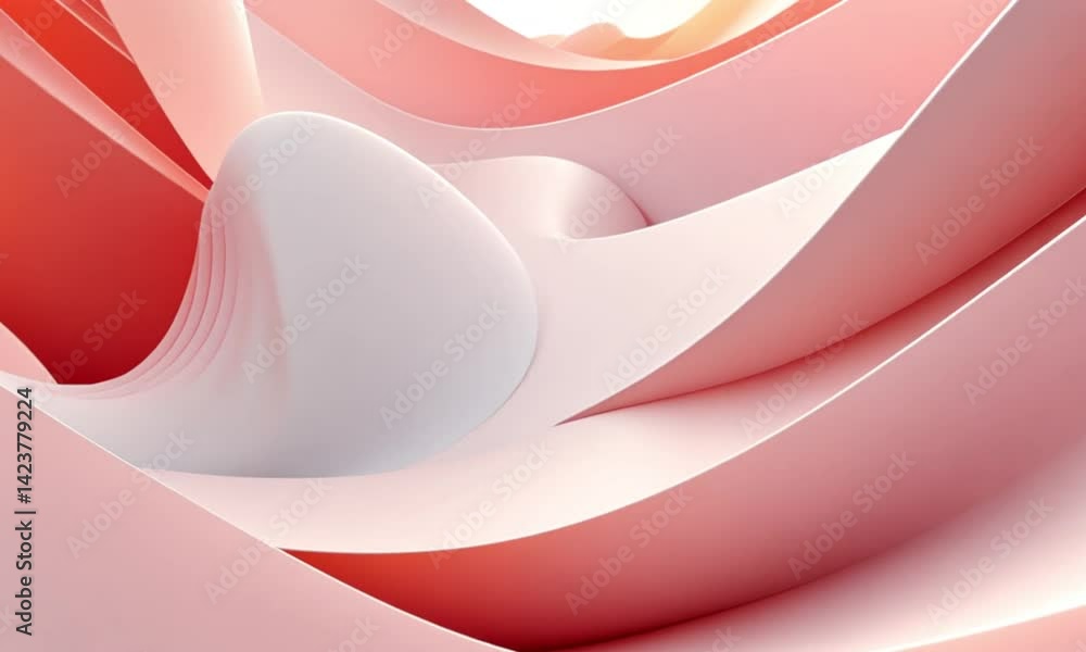 Poster glowing circles on a swirling pink abstract background created with generative ai technology