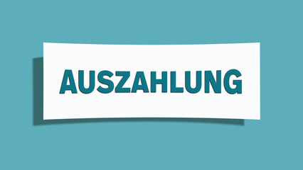 Auszahlung (Payout) - A card isolated on light green background.