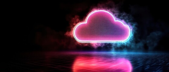 Fototapeta premium Neon cloud symbol