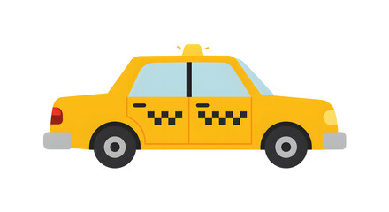 Fototapeta premium A yellow taxi cab vector illustration depicts city transport service