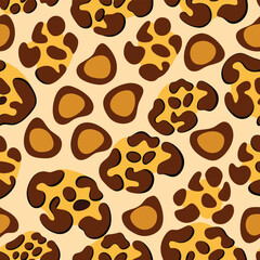 Abstract Seamless Pattern Brown and Gold Leopard Spots Animal Print Background Texture