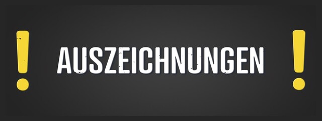 Auszeichnungen (Awards) - A blackboard illustration with white text.