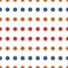 Colorful Floral Pattern on Transparent Background