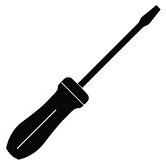 isolated flathead screwdriver on white background