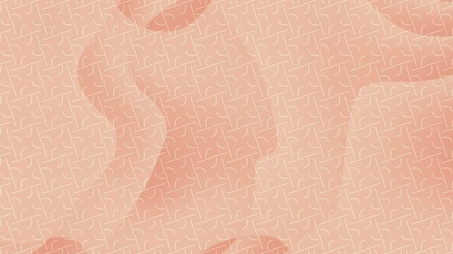 Abstract Peach Pattern With Soft Shapes and Intricate Linework