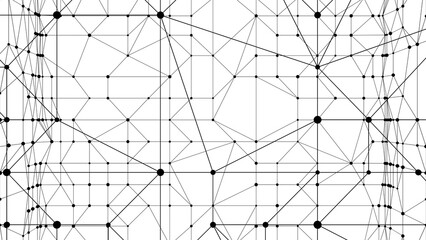 Technology abstract background. Dots connected by lines. Minimalist mesh backdrop. Abstract polygonal shape. Plexus circles.