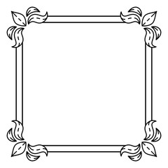 Obraz premium Floral frame in baroque style. Decorative curling plant.