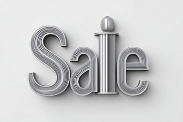 A bold SALE in large typography with a clean white background and shadow effect