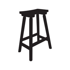 Rectangular Seat Wooden Stool Vector