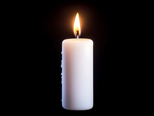 Single Candle on Black