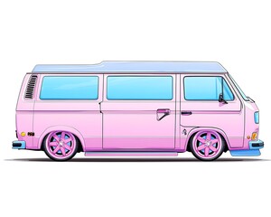 Pink Van Side View