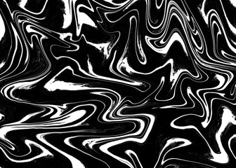Monochrome Marble Swirl Texture , Abstract Fluid Art Background

