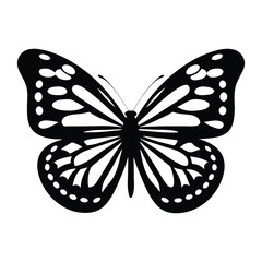 Butterfly Silhouette Vector Graphic - Black Insect Clipart Design