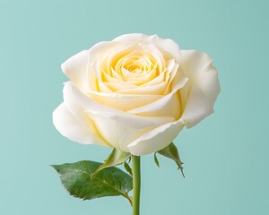 Single Cream Rose Studio Shot