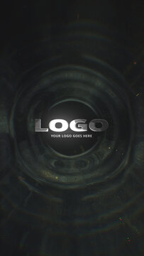 Dark Water Ripple Splash Logo. Vertical Stories Opener for Social Media.