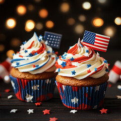 cupcake with american flag