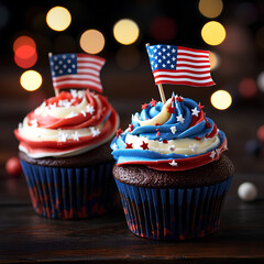 cupcake with american flag