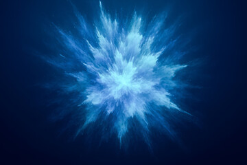 Fototapeta premium Blue Powder Explosion on Dark Background