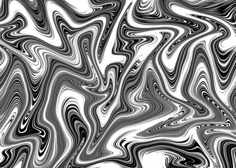 Abstract Swirling Black and White Lines , Fluid Pattern Texture
