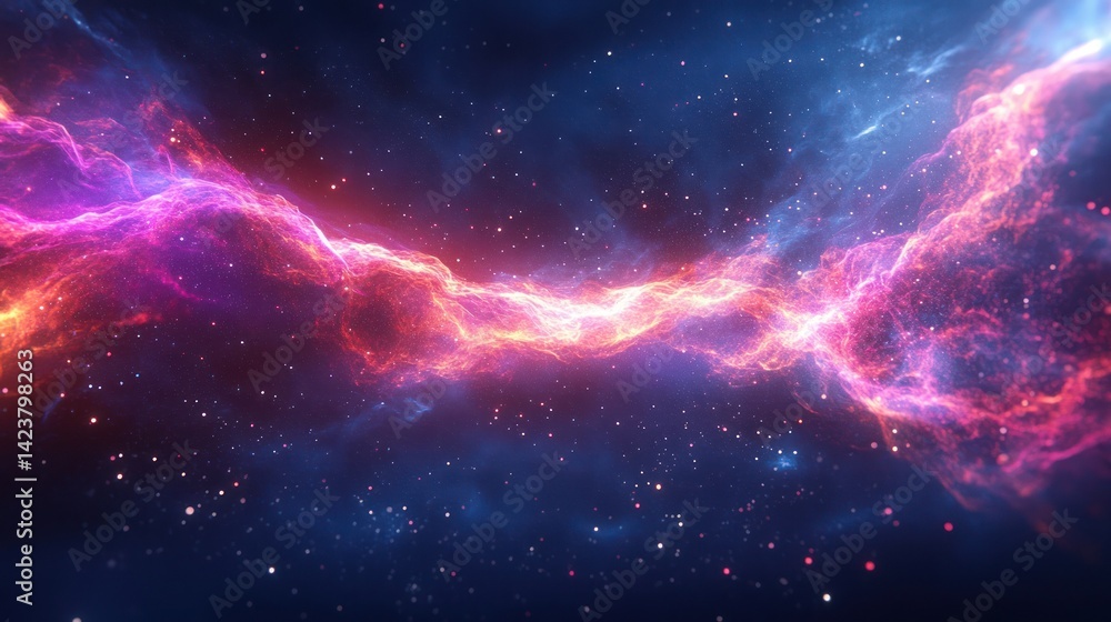 Canvas Prints vibrant cosmic nebula displaying stars and colorful illuminated gases
