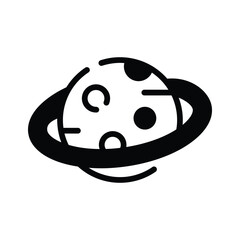 Here is an glyph style icon showing planet orbit