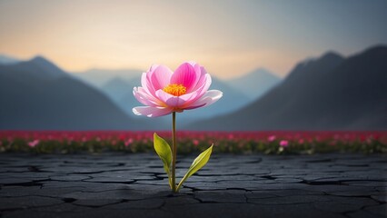 Vibrant Petals in a Serene Environment