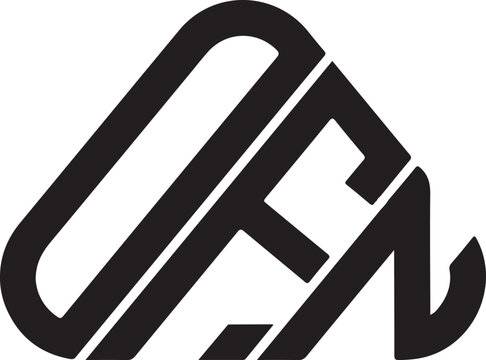 OFN letter logo design for technology company. OFN logo design black and white color combination. OFN logo, OFN vector, OFN design, OFN icon, OFN alphabet. OFN typography logo design.