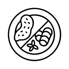 Allergen free food plate vector icon illustration symbol for diet and healthy lifestyle design
