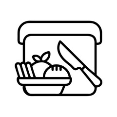 Breakfast toast with knife, bread, and vegetables vector illustration food morning meal healthy diet