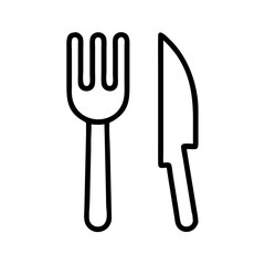 Fork knife cutlery restaurant dining kitchen utensil silverware eat dinner lunch icon symbol vector