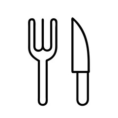 Fork knife vector cutlery restaurant kitchen utensil dining silverware food eating equipment tool line art