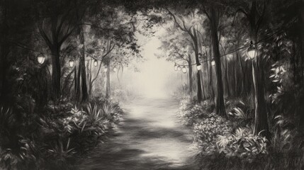 there is a pathway with stairs and flowers in the middle, beautiful render of a fairytale, enchanted magical fantasy