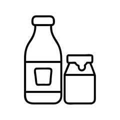 Illustration of milk bottle dairy product yogurt container glass bottle food beverage drinkable liquid