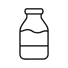 Illustration of a milk bottle dairy product container liquid drink beverage fresh food outline icon
