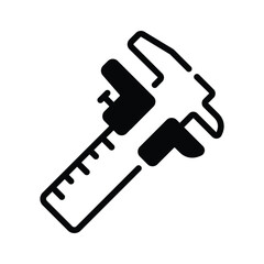 Vernier caliper icon designed in glyph style
