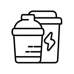 Protein shaker bottle vector illustration for fitness nutrition and supplement container design element