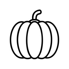 Pumpkin outline vector illustration autumn harvest halloween thanksgiving gourd vegetable simple design