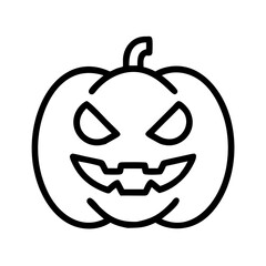 Pumpkin halloween vector illustration, jack o lantern, autumn, spooky, october, holiday, scary icon