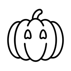 Outline halloween pumpkin vector illustration with cute face for carving and decoration design ideas