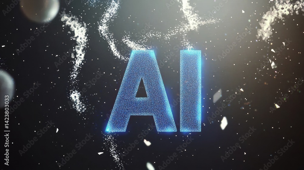 Poster dynamic ai innovations in technology digital space graphic design futuristic environment visual pers