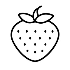 Strawberry outline vector drawing fruit illustration berry food healthy sweet summer dessert fresh lineart vector