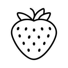 Strawberry fruit outline drawing vector icon illustration clip art food healthy sweet red berry organic 90